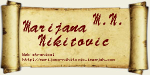 Marijana Nikitović vizit kartica